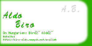 aldo biro business card